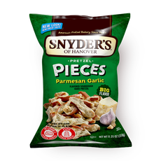 Snyders Pretzels pieces parmesan and garlic flavored