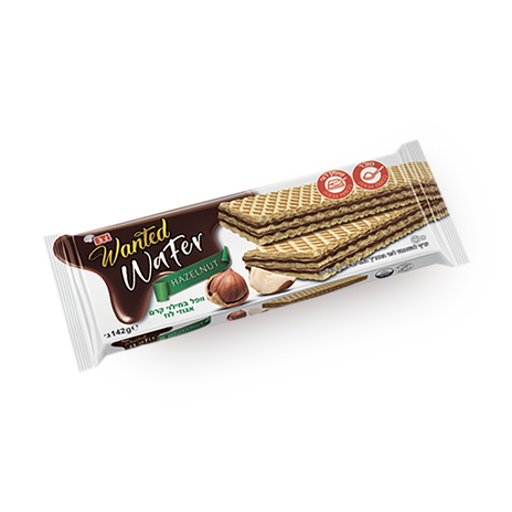 Waffle filled with hazelnut cream