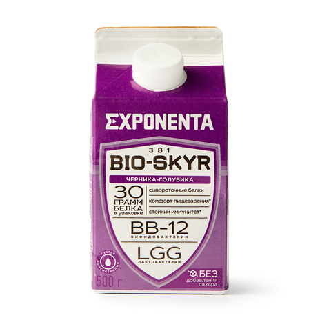 Напиток кисломолочный Exponenta Bio-Skyr 3 в 1 черника-голубика без добавленного сахара