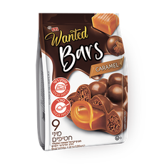 Caramel nougat peanut mini snack covered in milk chocolate