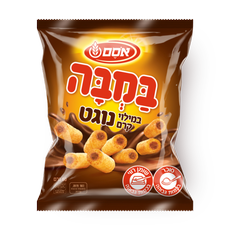 Bamba with nougat cream filling snack