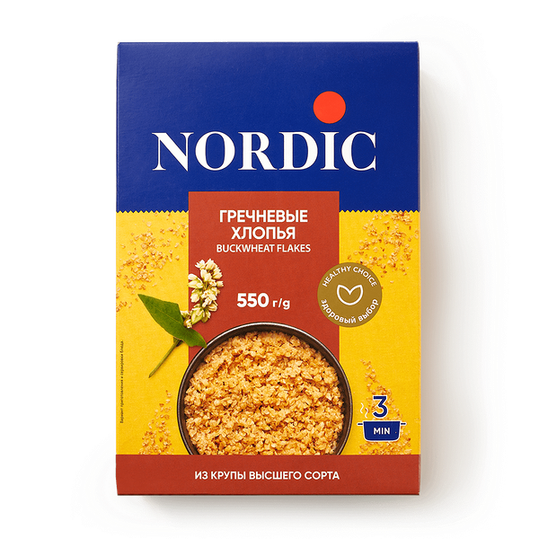 Хлопья гречне­вые Nordic