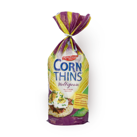 RealFood Corn Thins multigrain with 4 whole grains