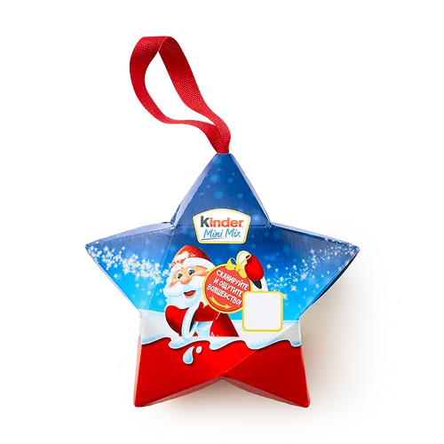 Сладкий новогодний подарок Kinder Mini Mix Звезда 34 г купить для