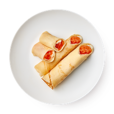 Блинчи­ки с сёмгой и творож­ным сыром