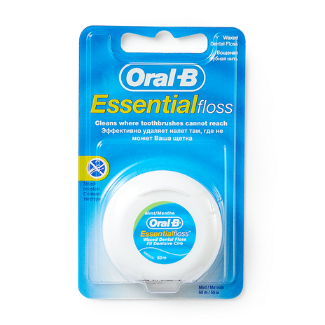 Зубная нить Oral-B Essential Floss вощеная, 50м