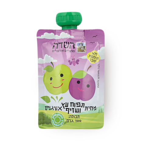 מחית תפוח עץ ושזיף אורגני