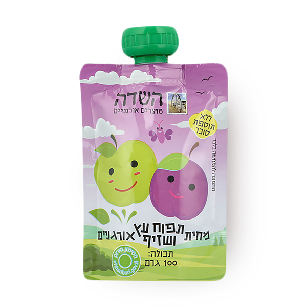 מחית תפוח עץ ושזיף אורגני