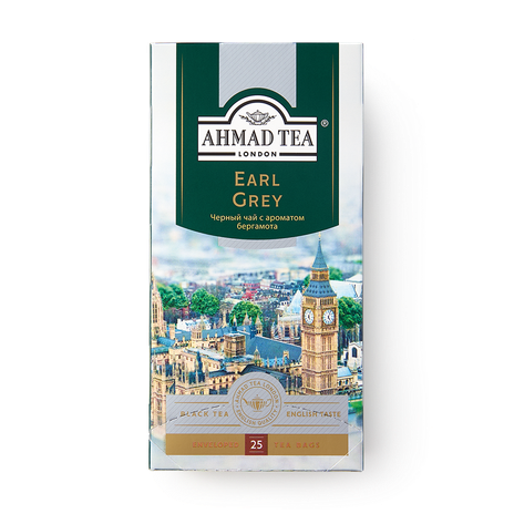 Чай чёрный Earl Grey Ahmad Tea с ароматом бергамота в пакетиках