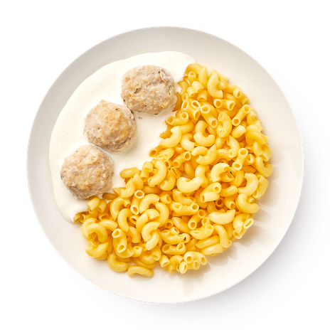 Фрикадельки из индейки с макаронами и сливочным соусом «Из Лавки»