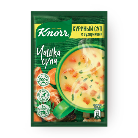 Суп без варки Knorr Чашка супа куриный с сухариками