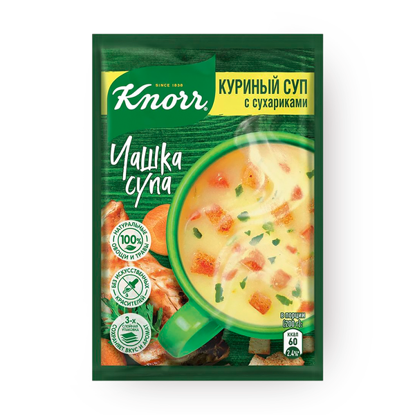 Суп без варки Knorr Чашка супа куриный с сухариками