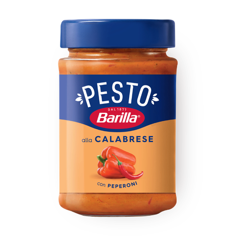 Barilla pesto sauce with peppers and ricotta