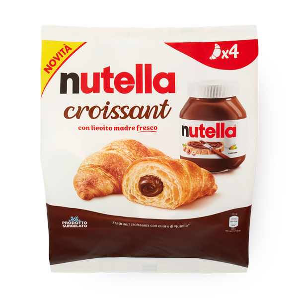 Nutella croissant filled with chocolate and hazelnuts