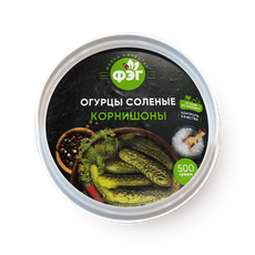 Огурцы корнишоны солёные «ФЭГ», 500 г — купить с доставкой из Яндекс Лавки