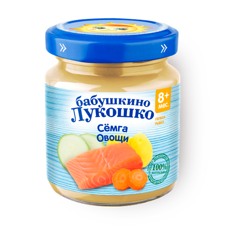 Пюре «Бабушкино лукошко» сёмга-овощи с 8 месяцев