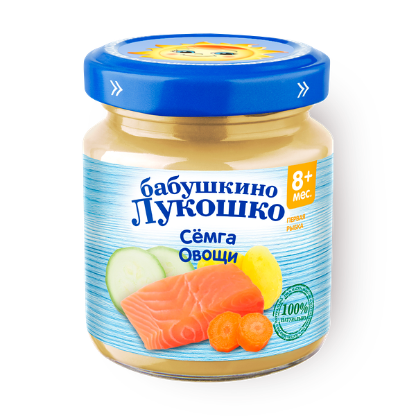 Пюре «Бабушкино лукошко» сёмга-овощи с 8 месяцев
