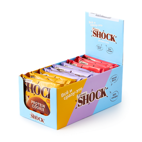 Печенье протеиновое FitnesShock Dessert ассорти 12 шт.