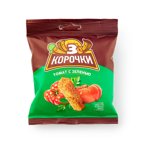 Сухарики ржаные «3 корочки» томат и зелень, 40 г — купить с доставкой ...