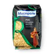 Рис длиннозёрный коричневый Индика Brown «Мистраль», 450 г — купить с ...