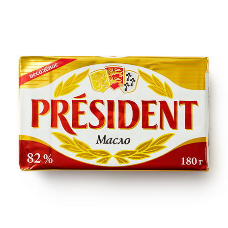 Масло кислосливочное 82% President