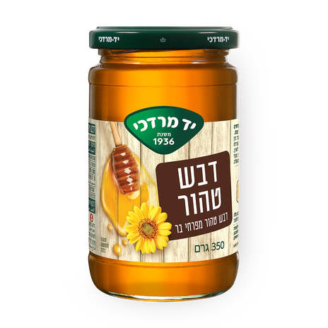 Yad Mordechai Pure honey from wildflowers in a jar