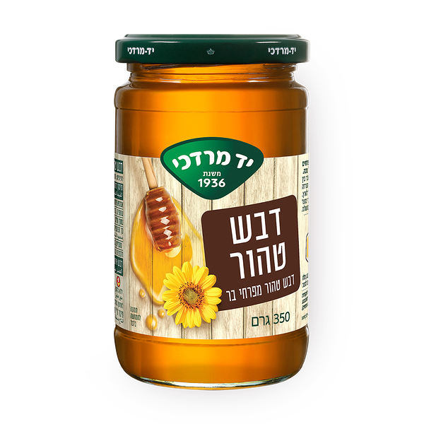 Yad Mordechai Pure honey from wildflowers in a jar