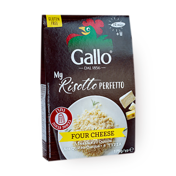 Four cheese risotto rice for quick preparation