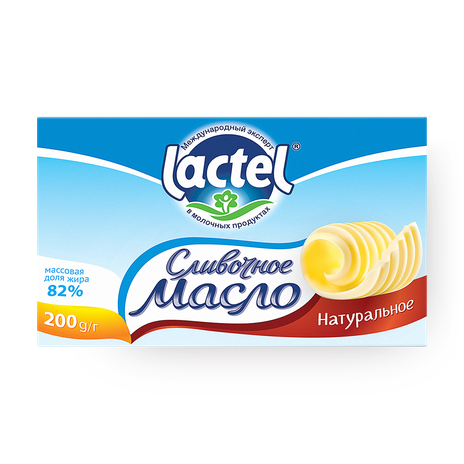 Масло сладкосливочное несоленое 82% Lactel