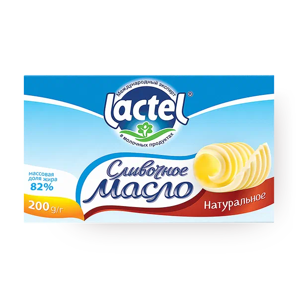 Масло сладкосливочное несоленое 82% Lactel