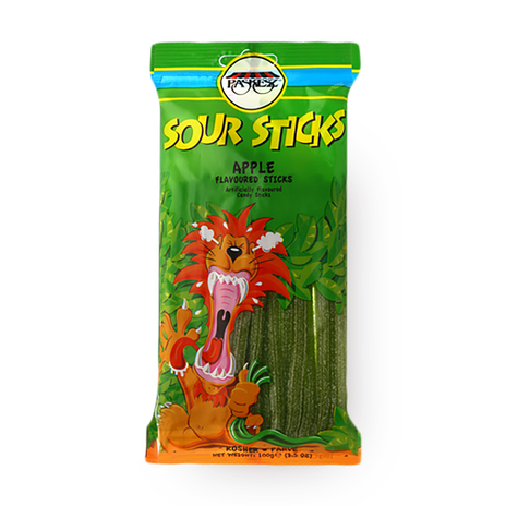 Sour Sticks apple flavored sour candies