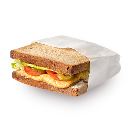 A good slice of whole wheat bread with Omelette & Tahini