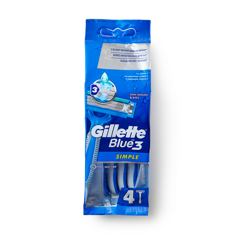 Станки бритвенные Gillette Blue Simple 3 одноразовые, 4 шт. — купить с ...