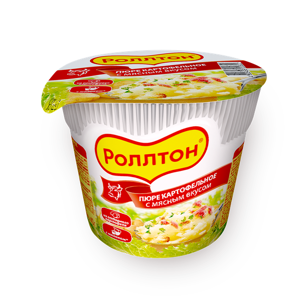 Пюре картофельное «Роллтон» с мясным вкусом