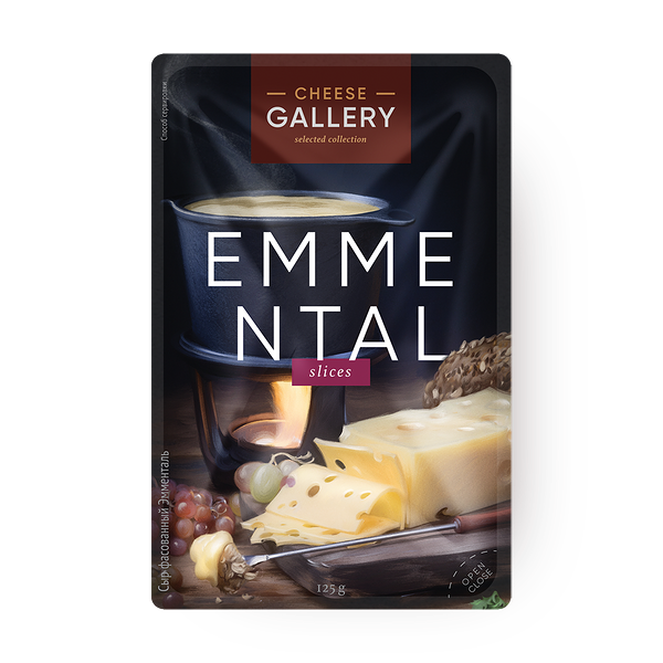 Сыр Эмменталь Cheese Gallery 45% нарезка