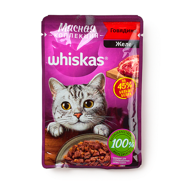 Whiskas Мясная коллек­ция говяди­на в желе