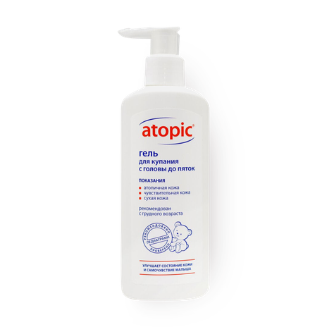 Гель для купания детский Atopic с головы до пяток с грудного возраста
