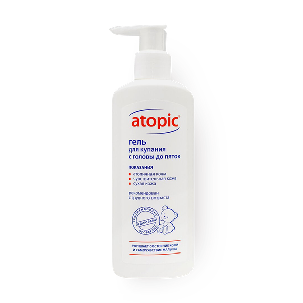 Гель для купания детский Atopic с головы до пяток с грудного возраста