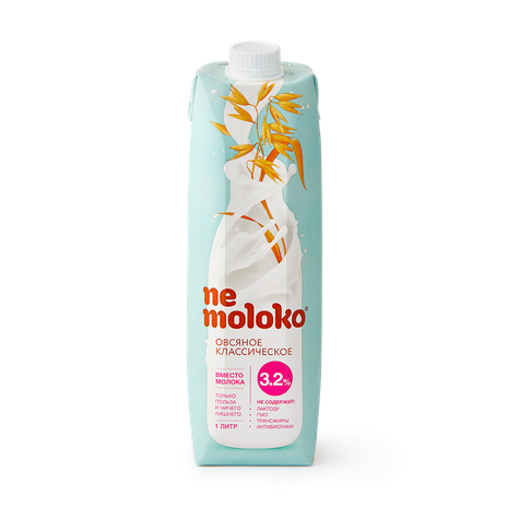 Напиток овсяный Nemoloko 3,2% классический, 1 л — купить с доставкой из ...