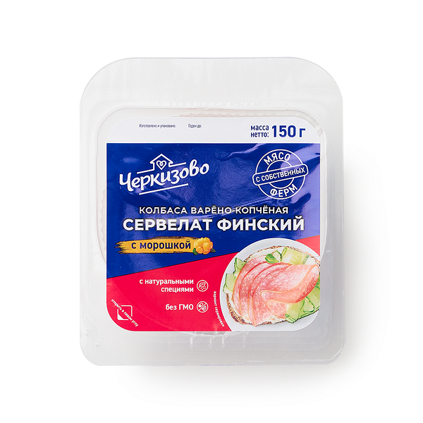 Колбаса сервелат Финский «Черкизово» варёно-копчёная нарезка
