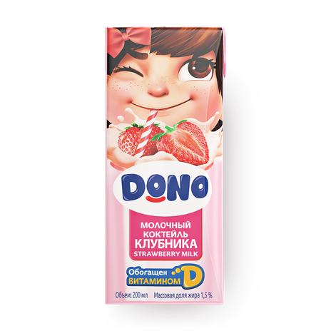 Коктейль молочный Dono со вкусом клубники