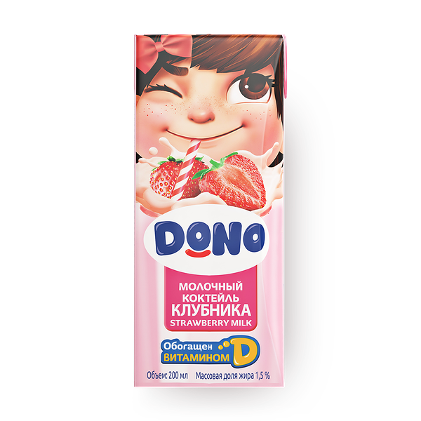 Коктейль молочный Dono со вкусом клубники