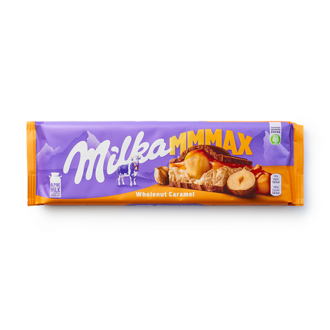 Шоколад Milka Wholenut Caramel молочный с фундуком и карамелью 300г