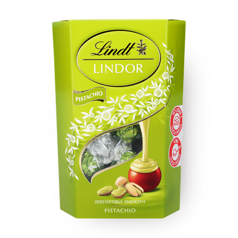 Lindt Lindor Pistacchio mjölkchoklad praliner fylld med pistaschkräm 200 g