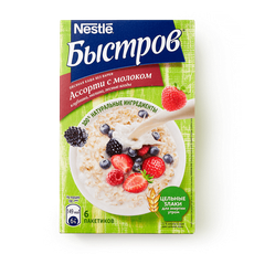 Каша овсяная с молоком без варки «Быстров» ассорти порционная 6 шт ...
