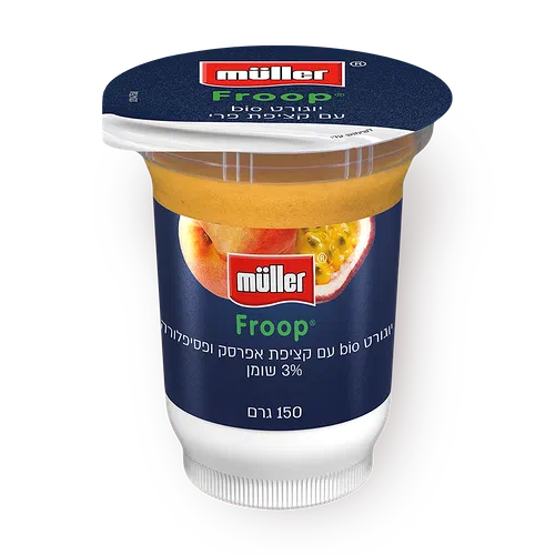Deli g in and Muller Passionfruit 3% with Ramat yogurt buy 150 ₪6.90 peach Gan from Froop Yango for delivery —
