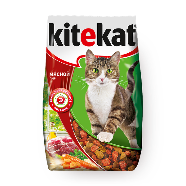 Сухой корм для кошек Kitekat Мясной пир