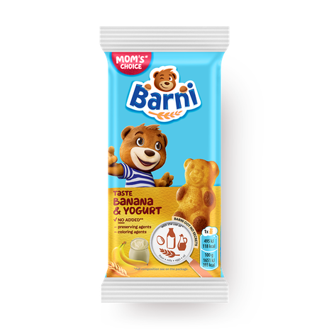Пирожное бисквитное «Барни» банан-йогурт