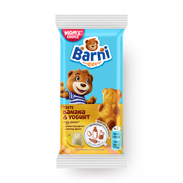Пирожное бисквитное «Барни» банан-йогурт
