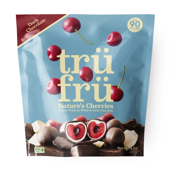 Cherries coated in white chocolate and  tru fru